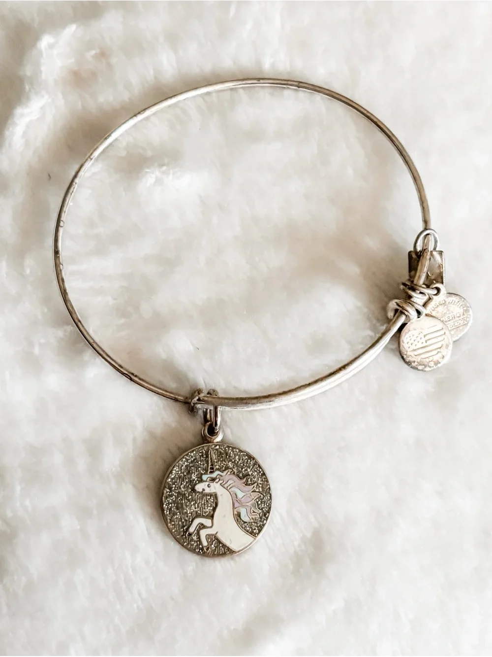 Alex and Ani Unicorn Charm Bangle Bracelet - Silver